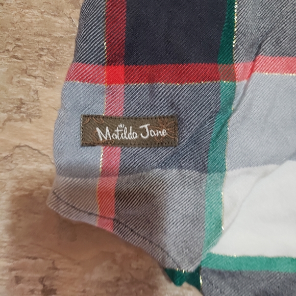 Matilda Jane " Coming to Town" Plaid Christmas dress - Picture 5 of 7